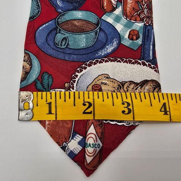 VTG Tabasco Gourmet Print Men's Silk Tie 4x58 - Picture 7 of 7